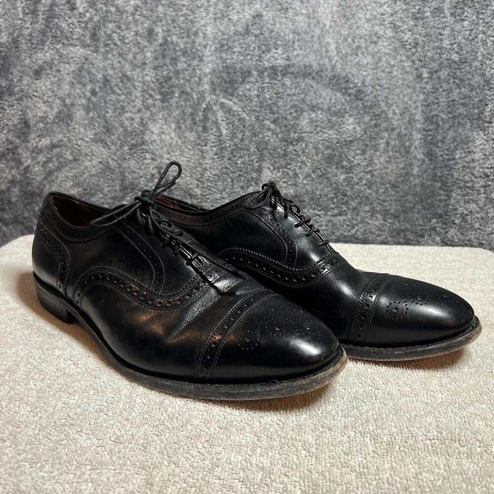 Allen Edmonds Strand Brogue Dress Shoes Mens Size 11.5 Black Wingtip E